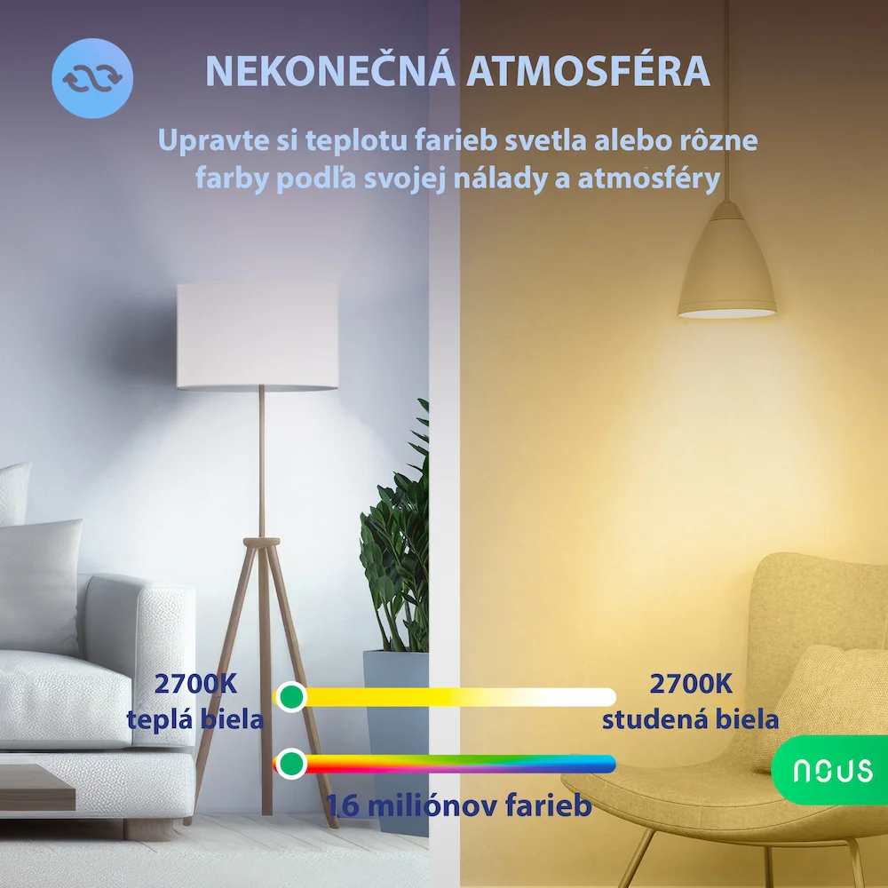 Nous P8 WiFi Smart Žiarovka RGB GU10 Tuya